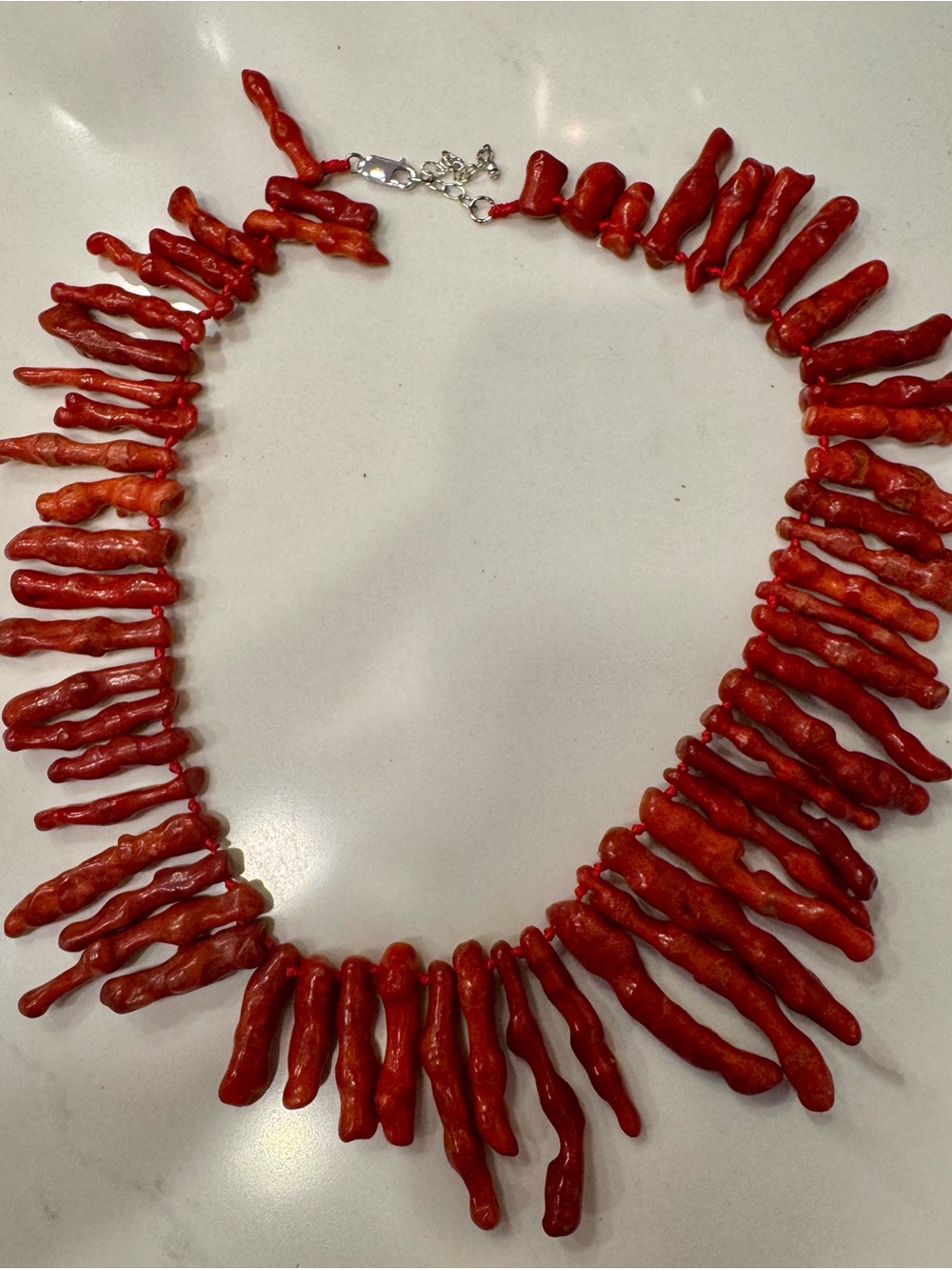 Red Coral Branch Statement Necklace - Women Jewelry